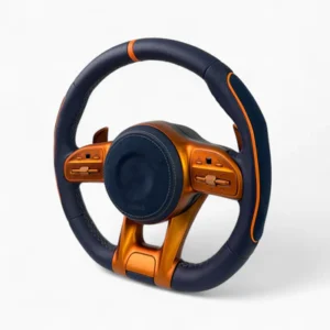 Iconic   leather   Edition   "Royal   Blue   |   Orange"   appropriate   for   Mercedes